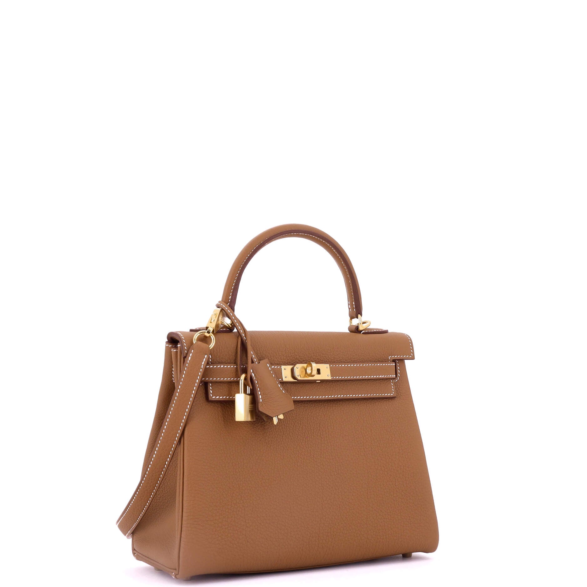 Kelly Handbag Gold Togo with Gold Hardware 25