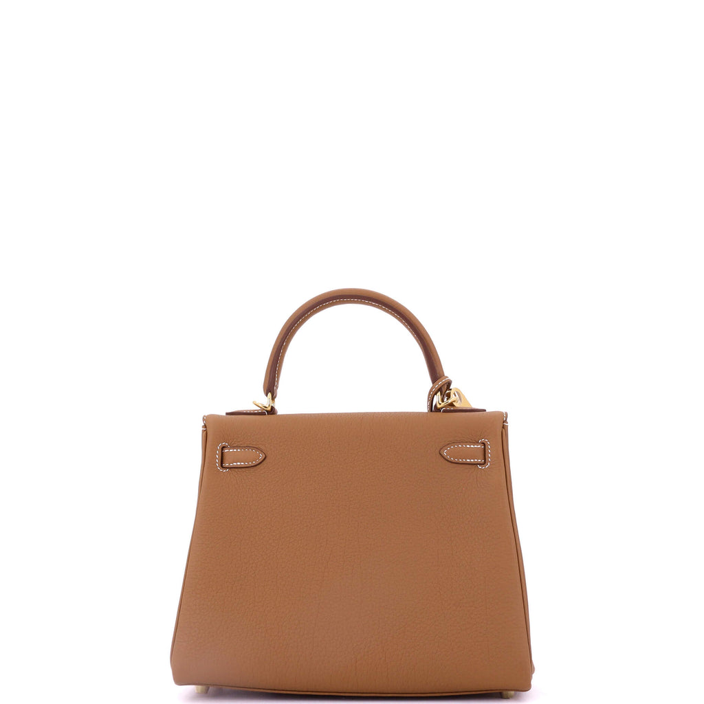 Kelly Handbag Gold Togo with Gold Hardware 25