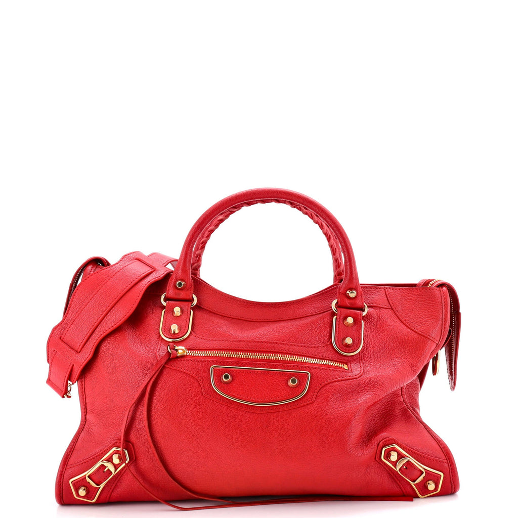 City Classic Metallic Edge Bag Leather Medium
