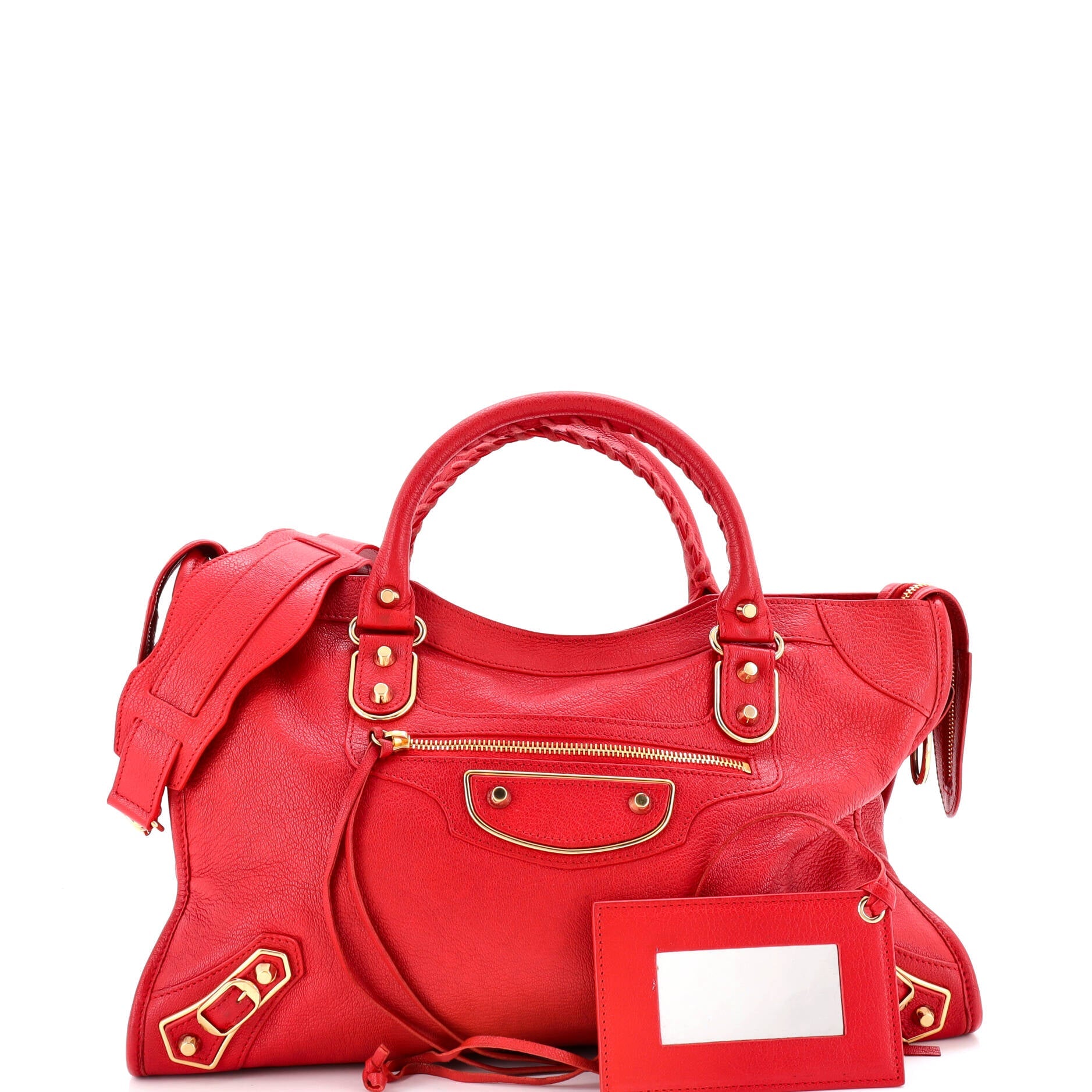 City Classic Metallic Edge Bag Leather Medium