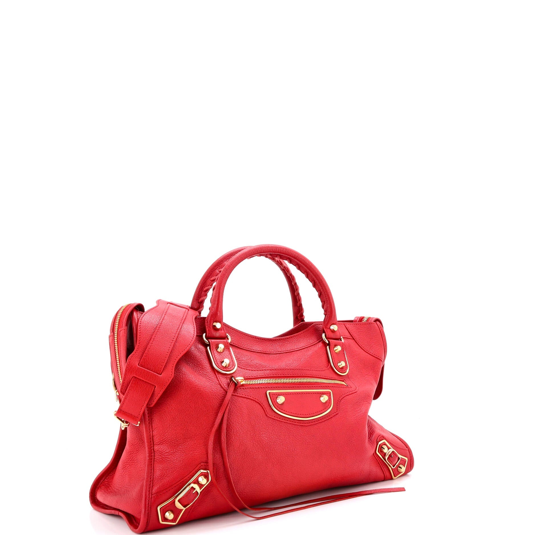 City Classic Metallic Edge Bag Leather Medium