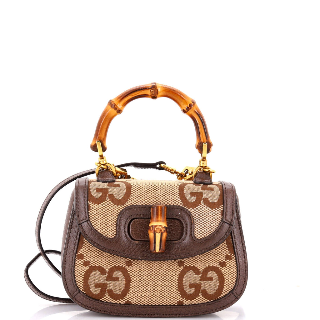 Bamboo 1947 Top Handle Bag Jumbo GG Canvas Mini