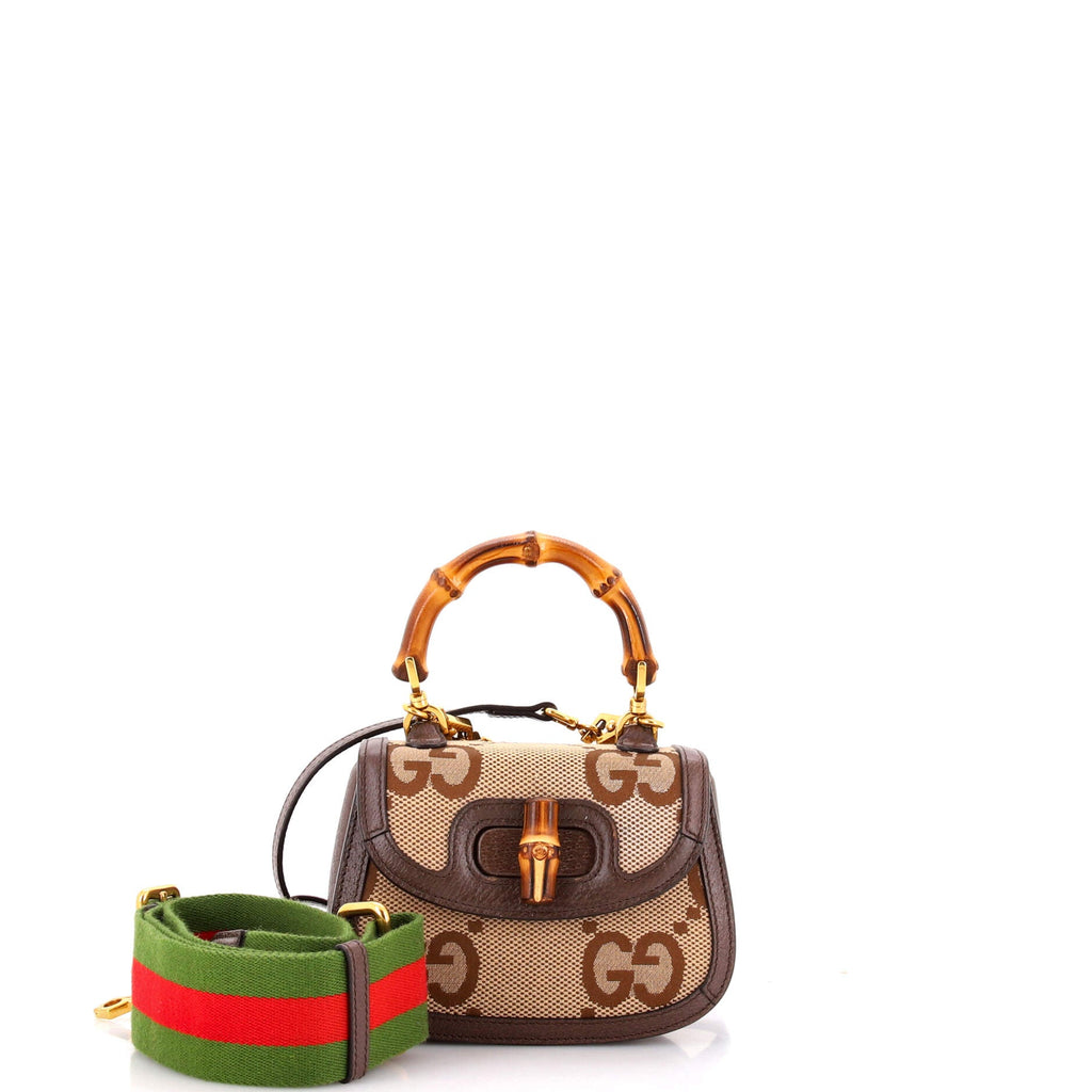 Bamboo 1947 Top Handle Bag Jumbo GG Canvas Mini