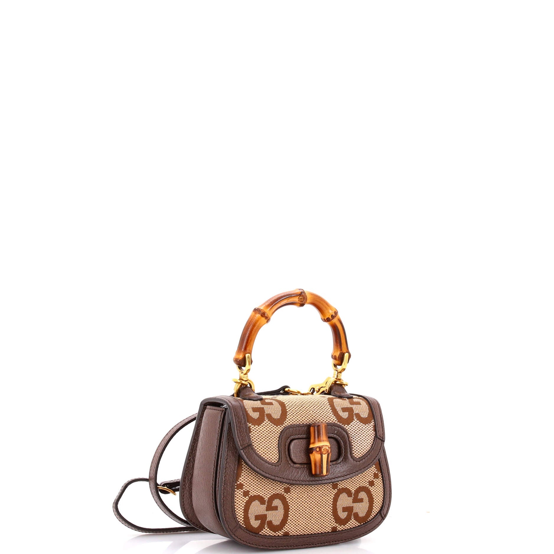 Bamboo 1947 Top Handle Bag Jumbo GG Canvas Mini