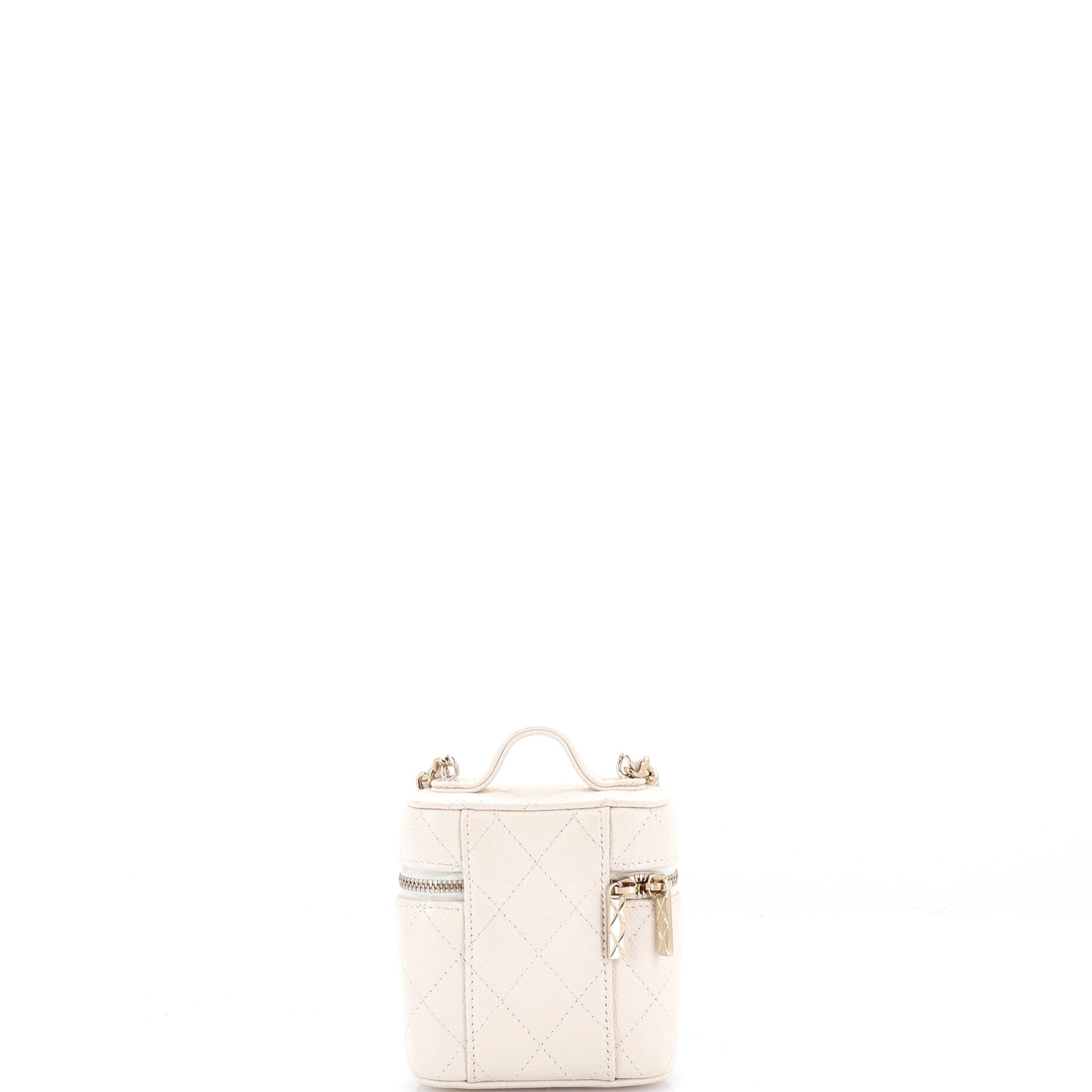 Handle with Care Vanity Case with Chain Quilted Caviar