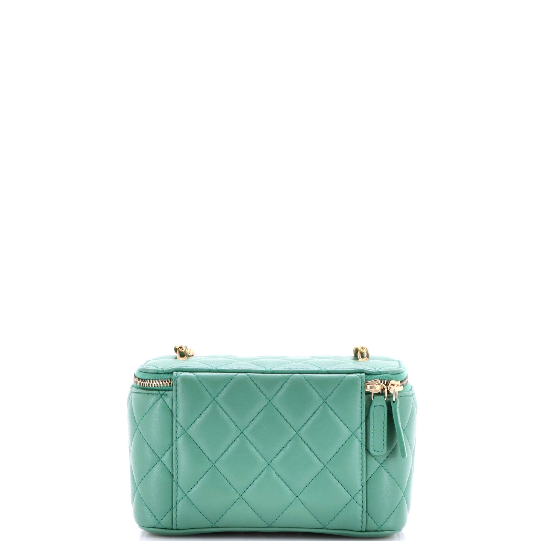 Pearl Crush Vanity Case with Chain Quilted Lambskin Small