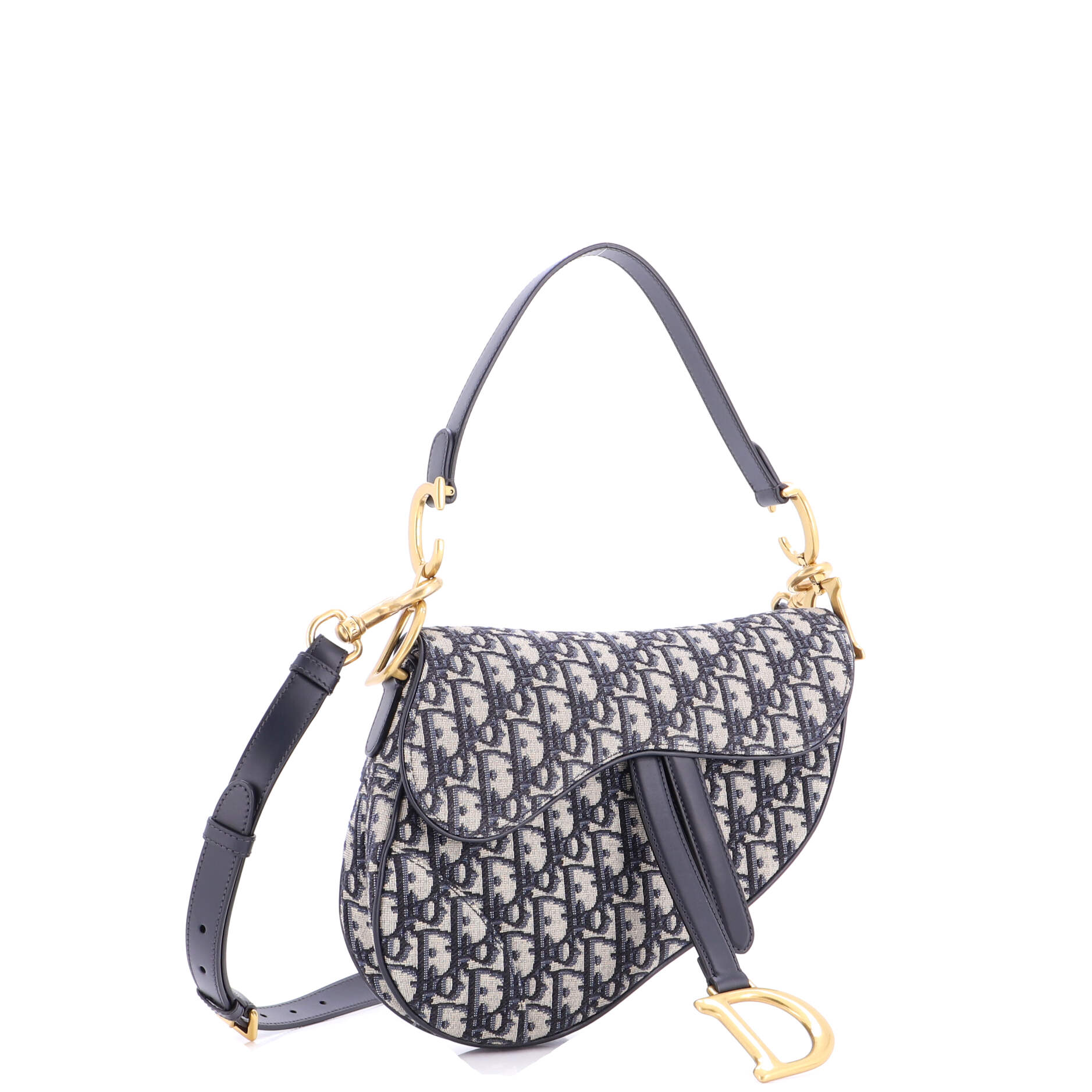 Saddle Handbag with Strap Oblique Canvas Medium