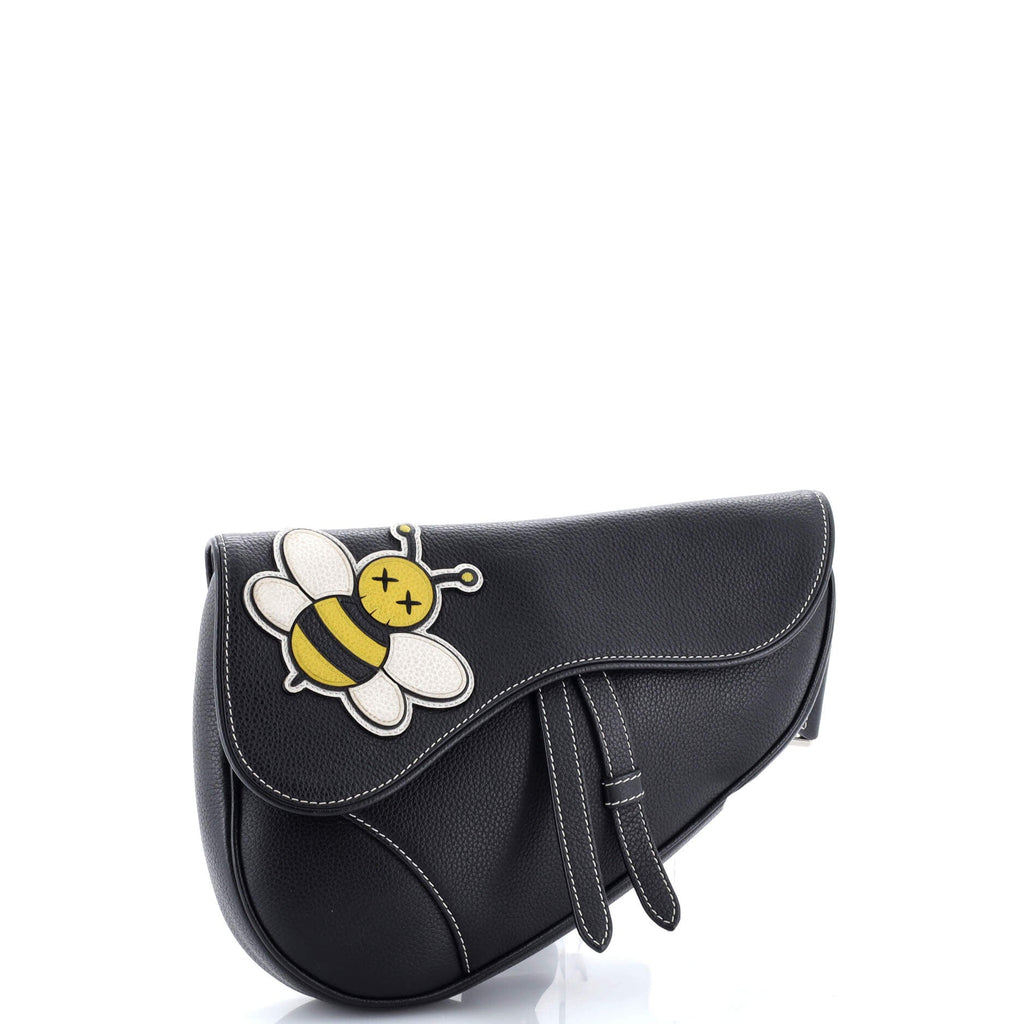 KAWS Saddle Crossbody Bag Leather with Applique