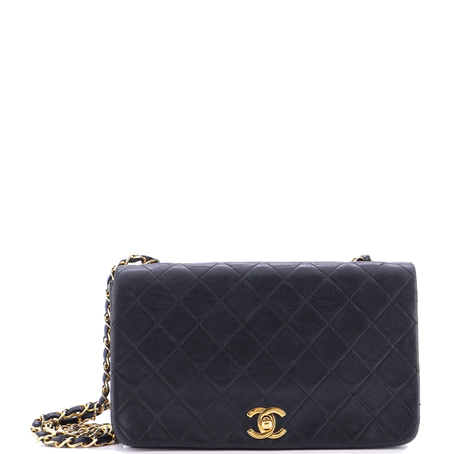 Vintage Full Flap Bag Quilted Lambskin Medium