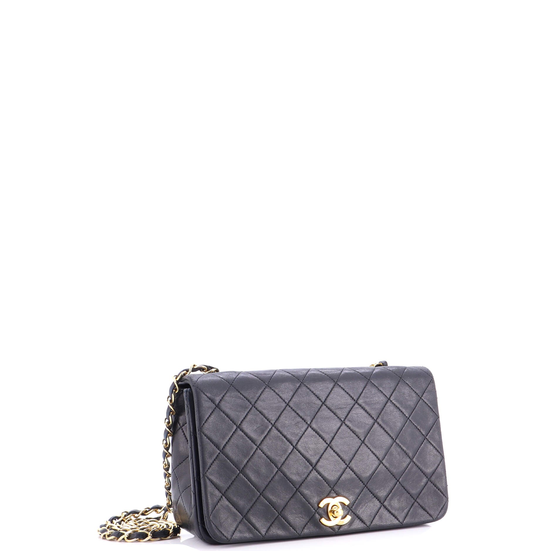 Vintage Full Flap Bag Quilted Lambskin Medium