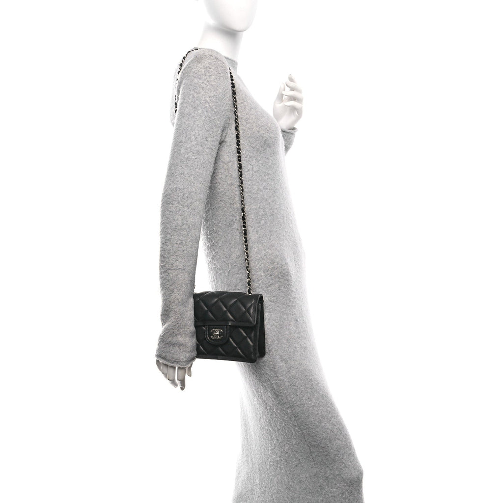 Caviar Quilted Mini Sweet Classic Flap Black