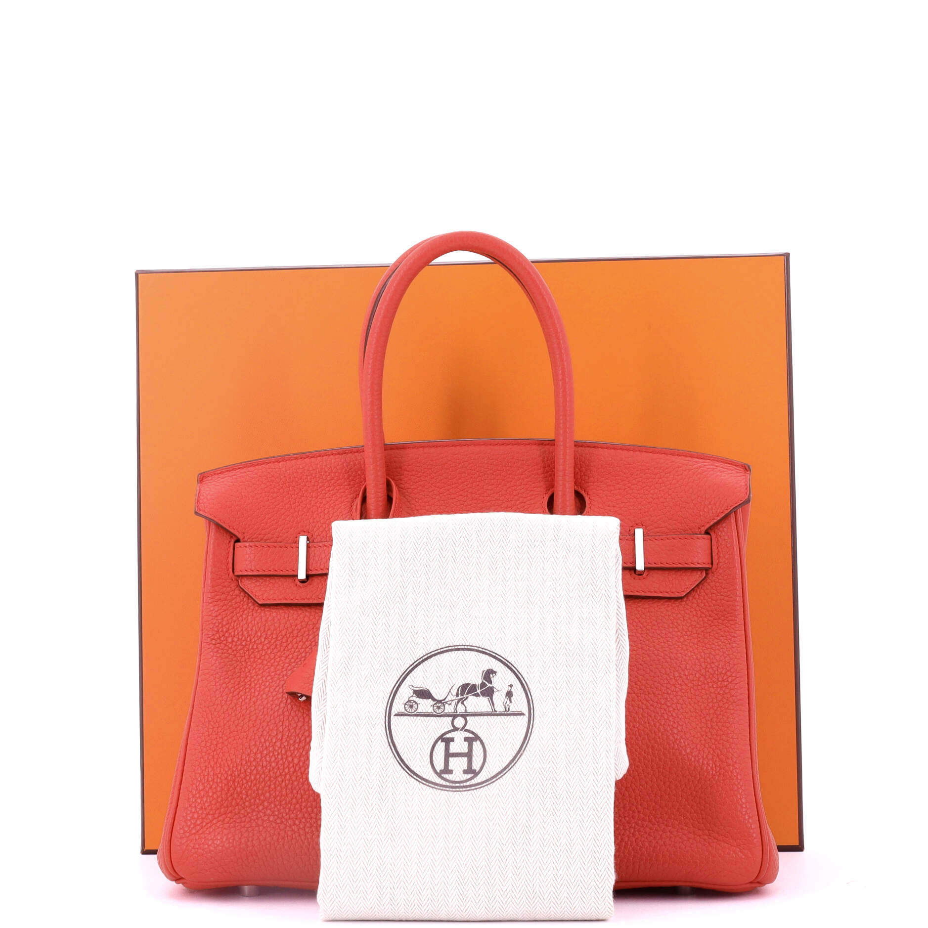 Birkin Handbag Bougainvillier Clemence with Palladium Hardware 30