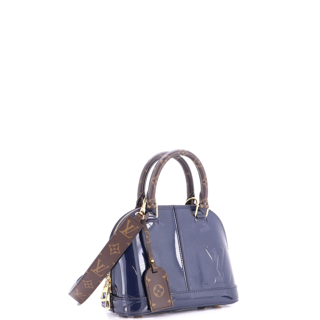 Alma Handbag Vernis with Monogram Canvas BB