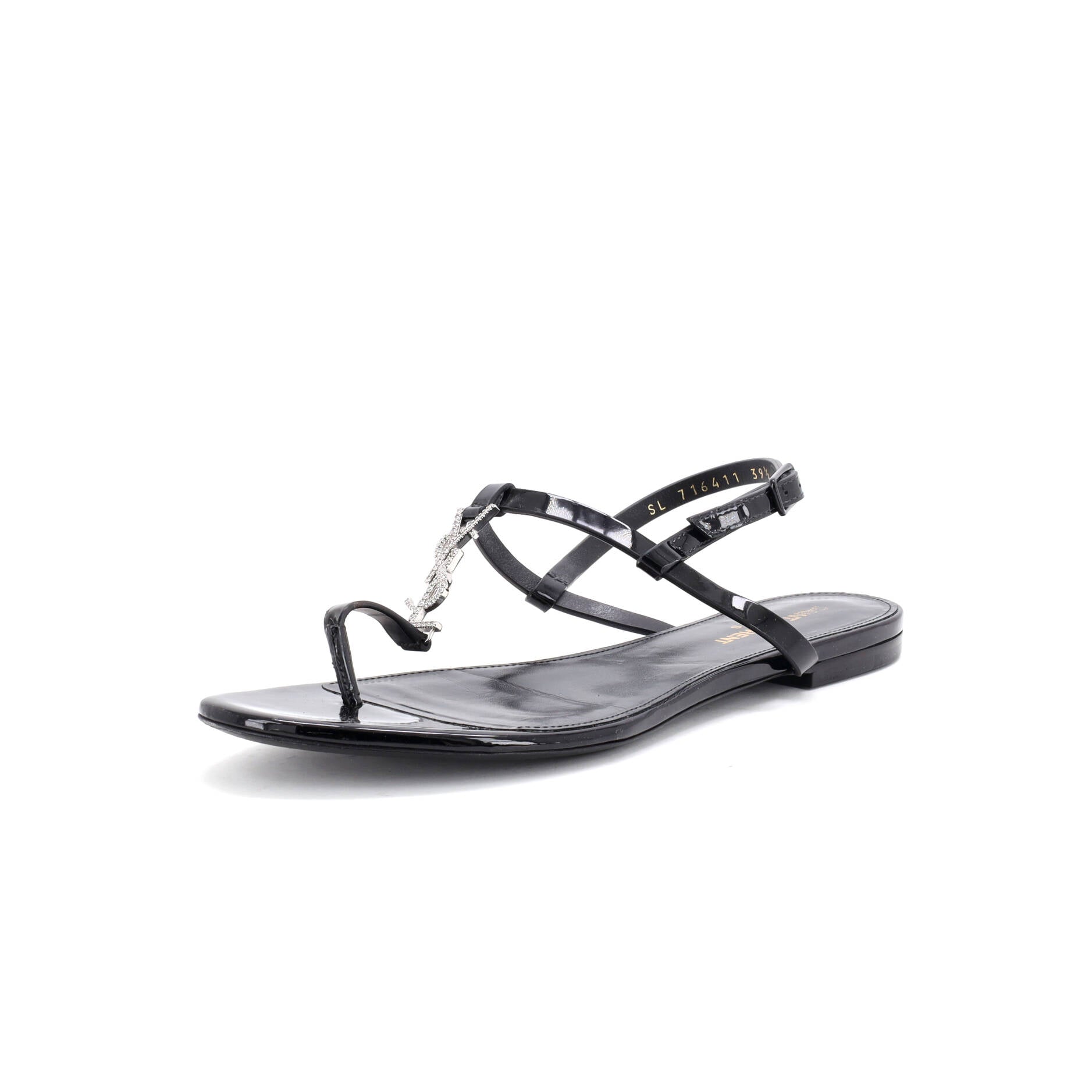 Women's Monogram T-Strap Sandals Patent