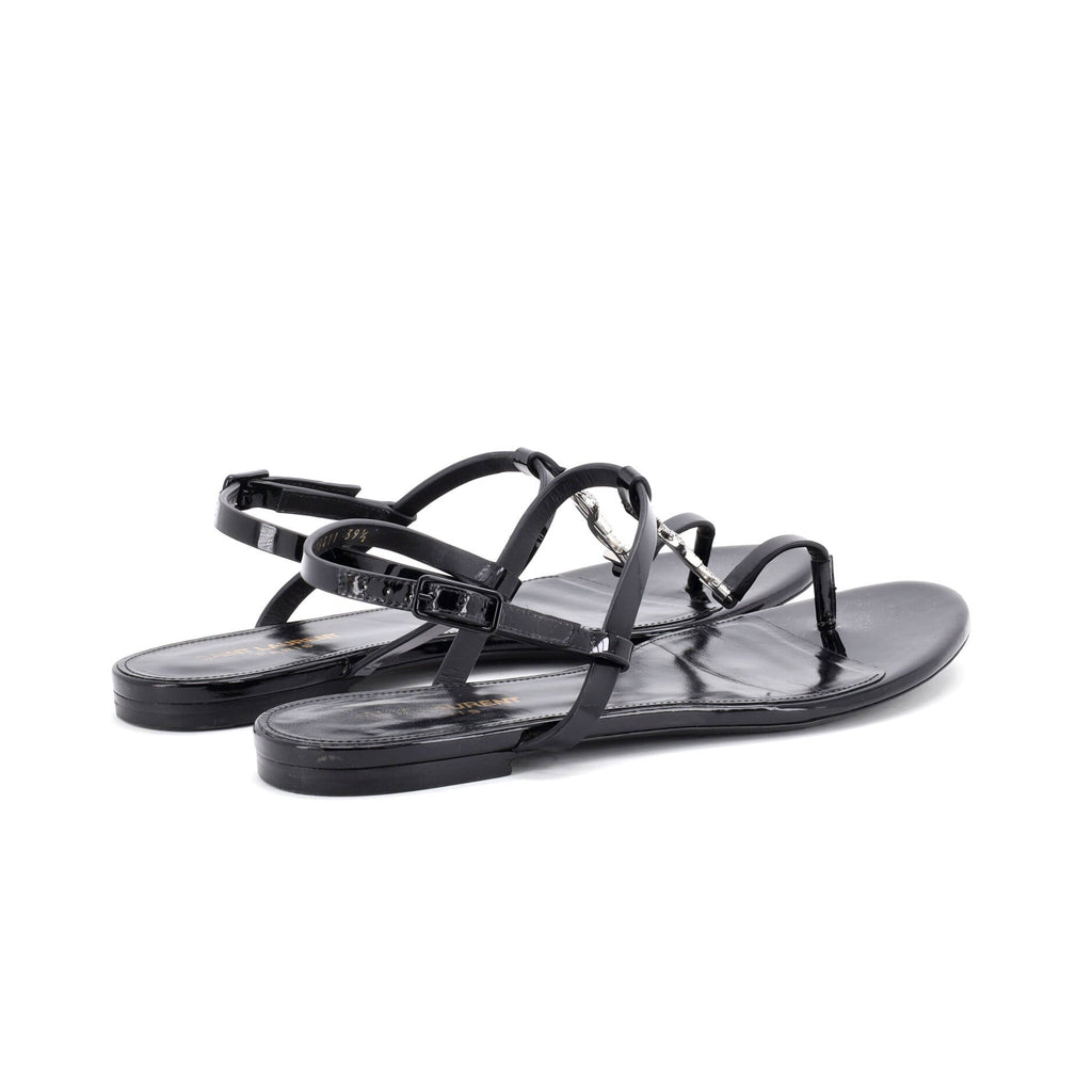 Women's Monogram T-Strap Sandals Patent