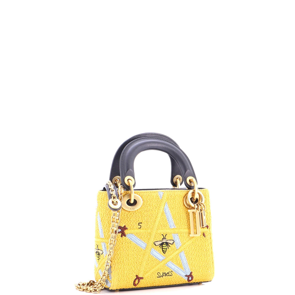 Lady Dior Chain Bag Beaded Embroidered Canvas Mini
