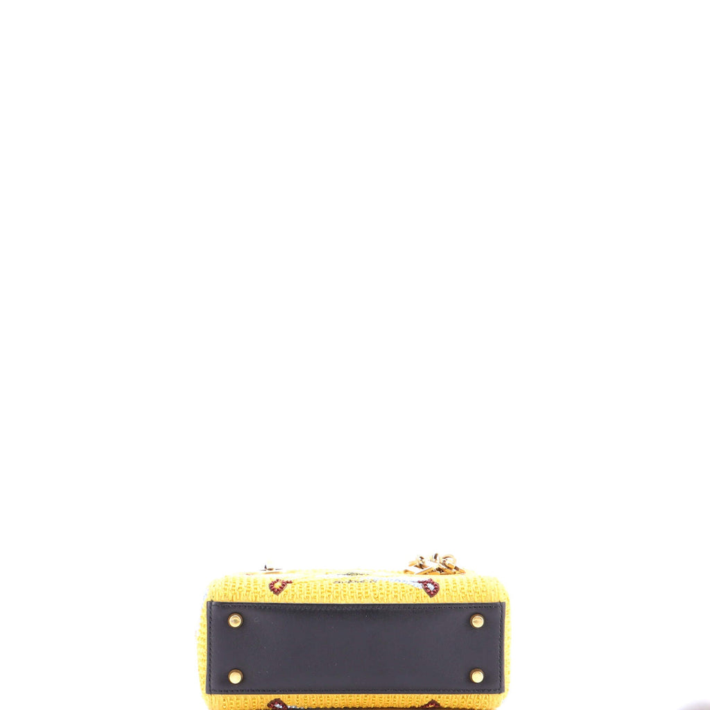 Lady Dior Chain Bag Beaded Embroidered Canvas Mini