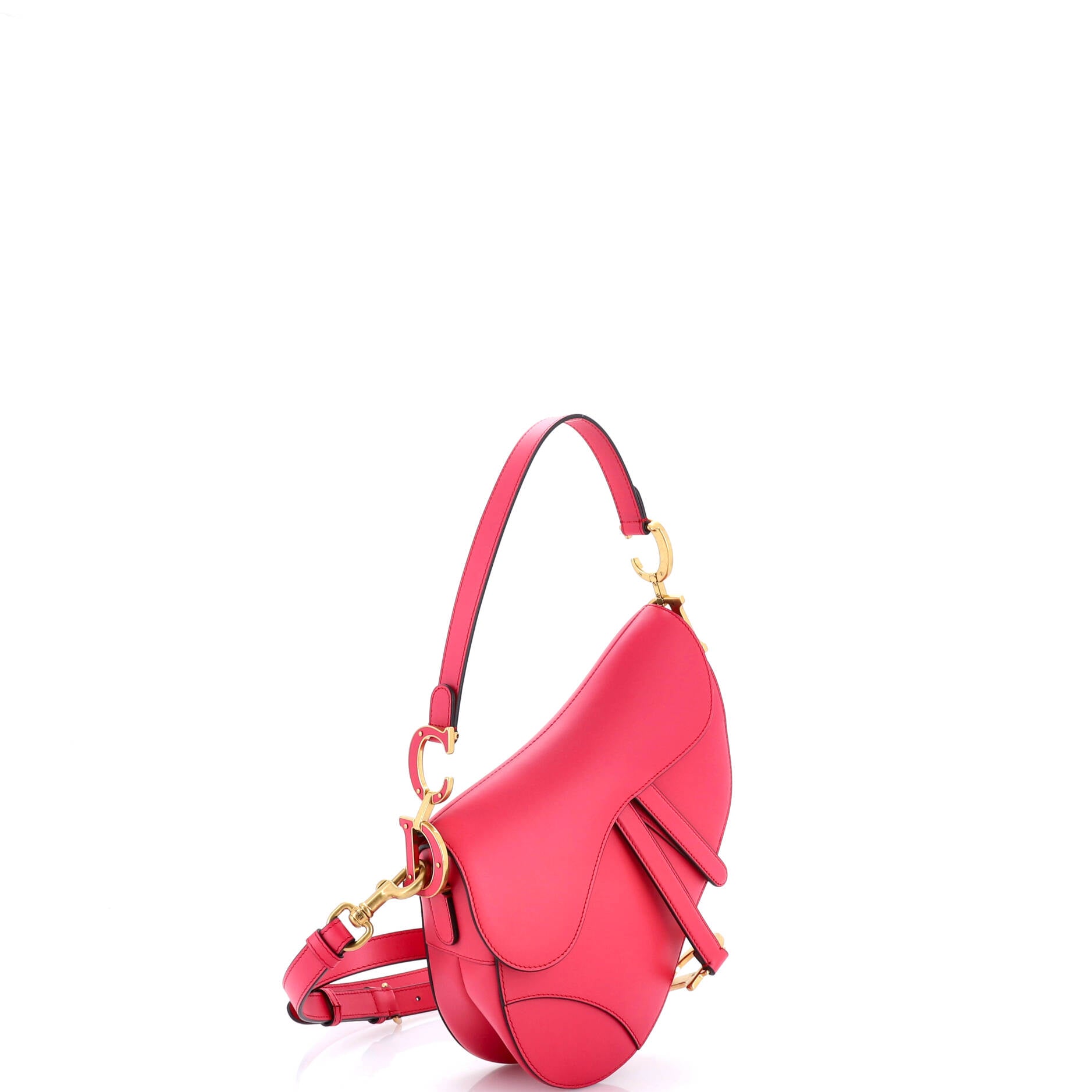 Saddle Handbag with Strap Leather Medium