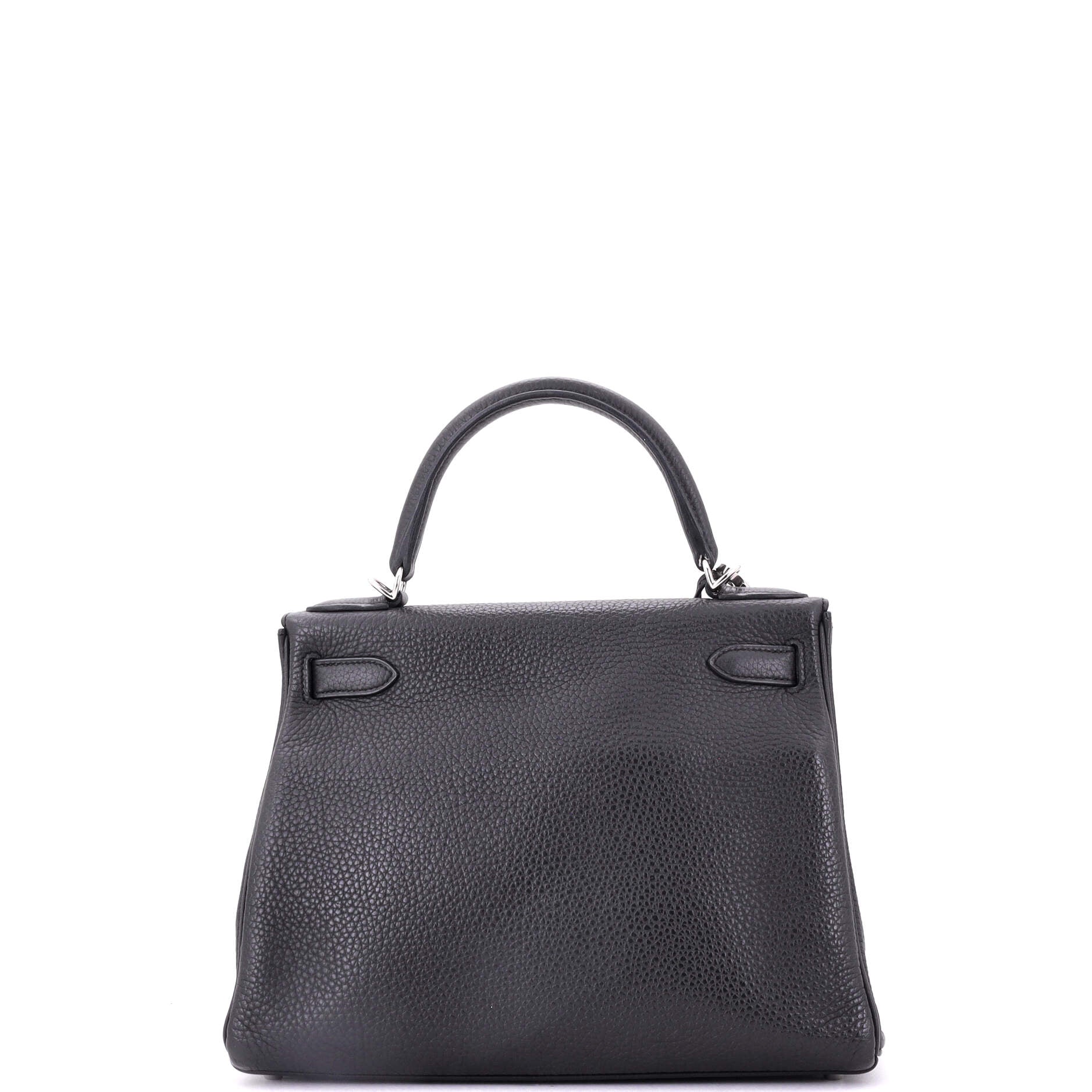 Kelly Handbag Grey Clemence with Palladium Hardware 28