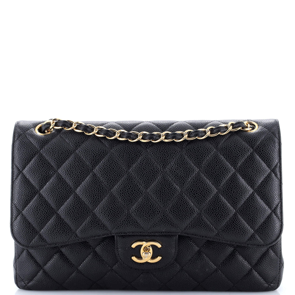 Classic Double Flap Bag Quilted Caviar Jumbo