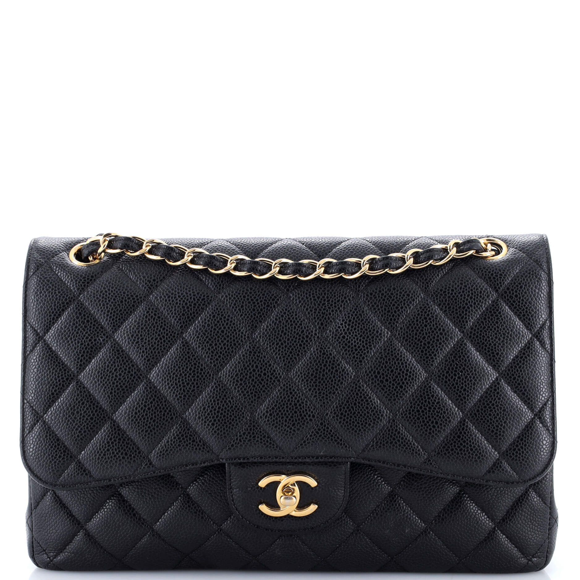 Classic Double Flap Bag Quilted Caviar Jumbo