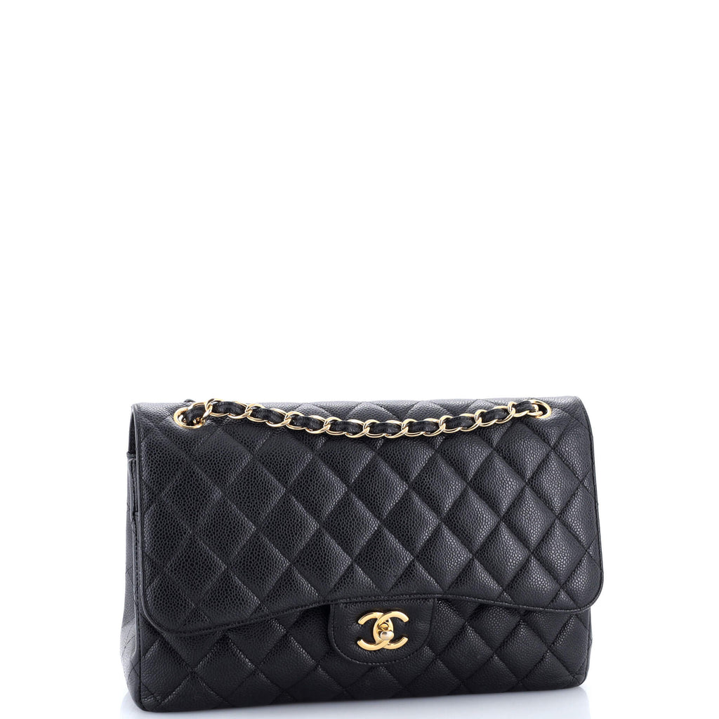 Classic Double Flap Bag Quilted Caviar Jumbo