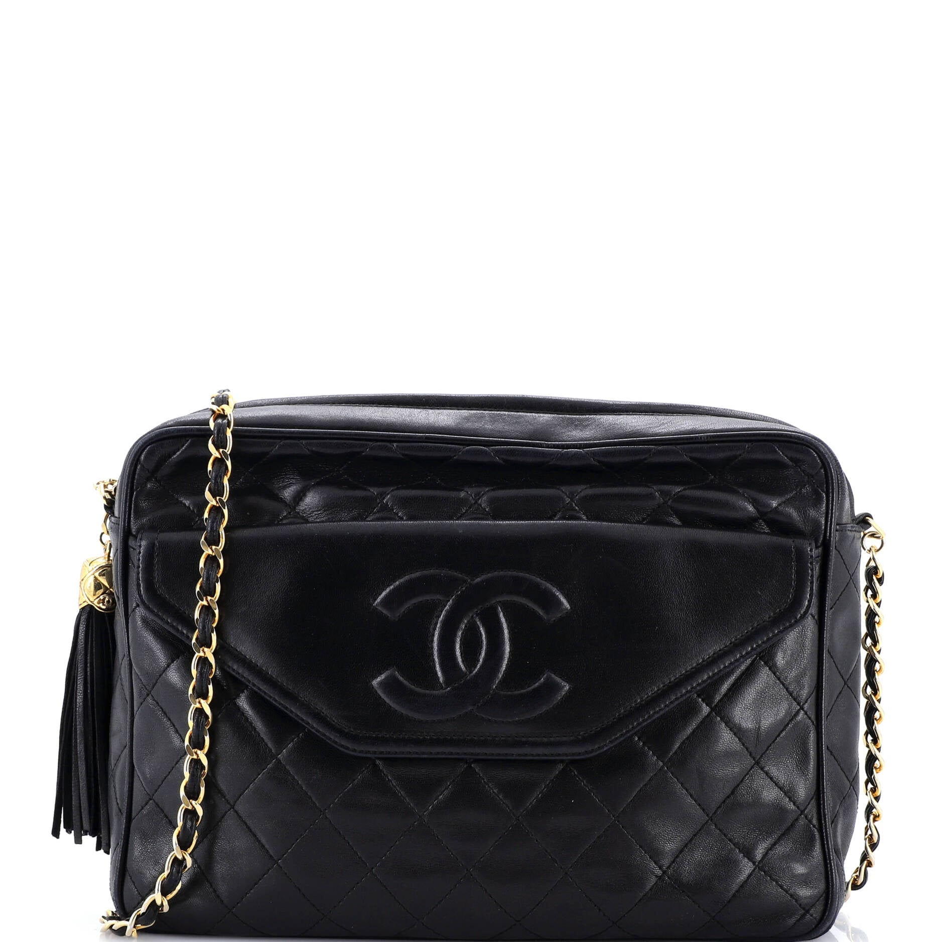 Vintage Front Pocket Camera Bag Quilted Lambskin Medium