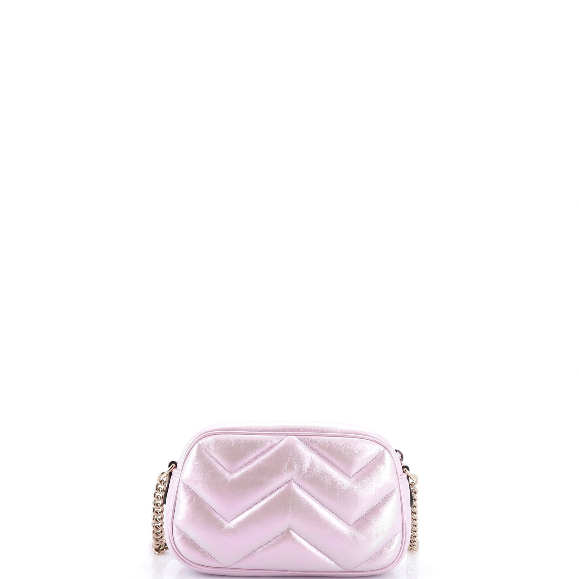 GG Marmont Shoulder Bag Chevron Iridescent Leather Small