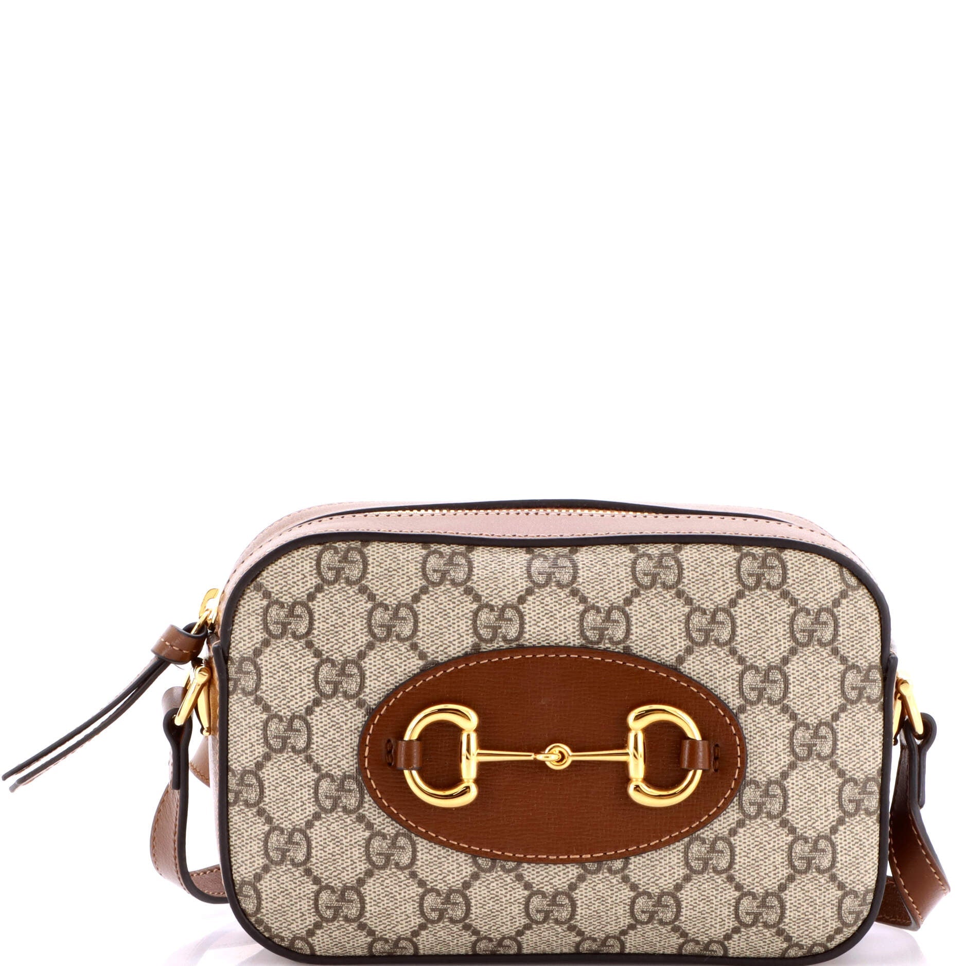 Horsebit 1955 Camera Bag GG Coated Canvas with Leather Small