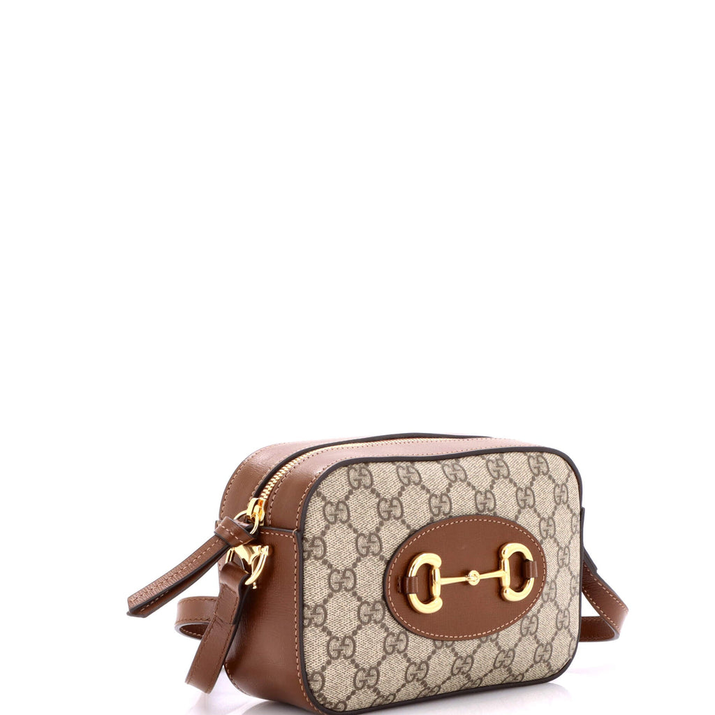 Horsebit 1955 Camera Bag GG Coated Canvas with Leather Small