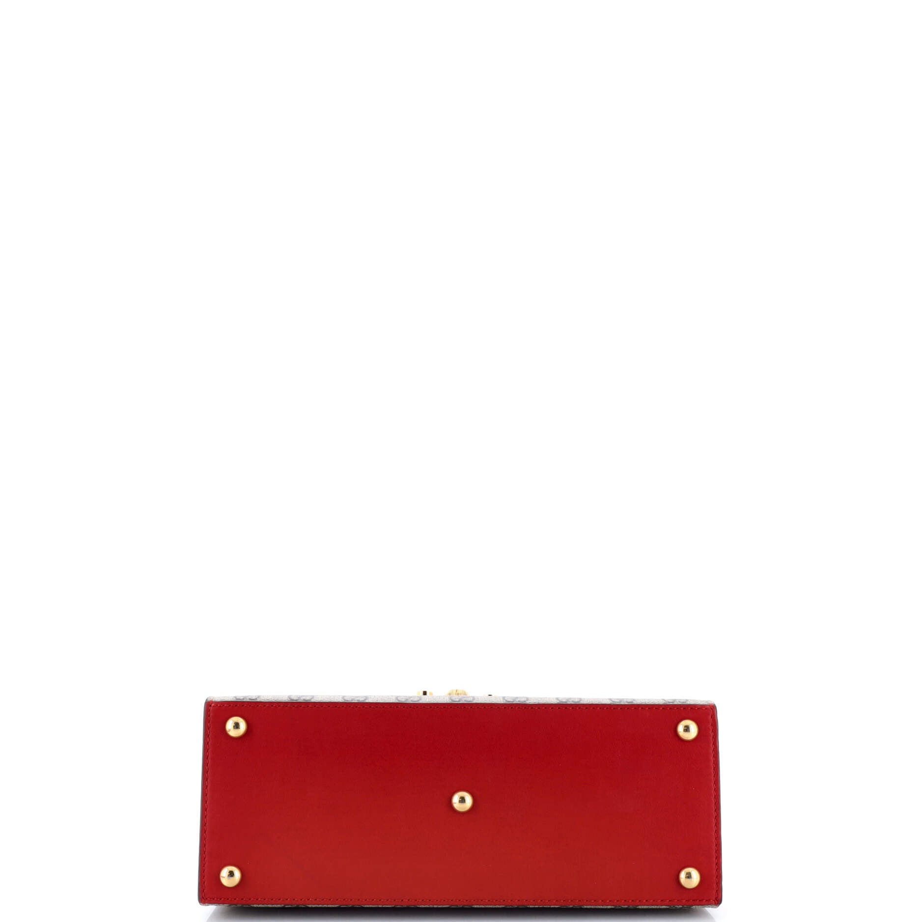 Padlock Top Handle Bag GG Coated Canvas and Leather Small