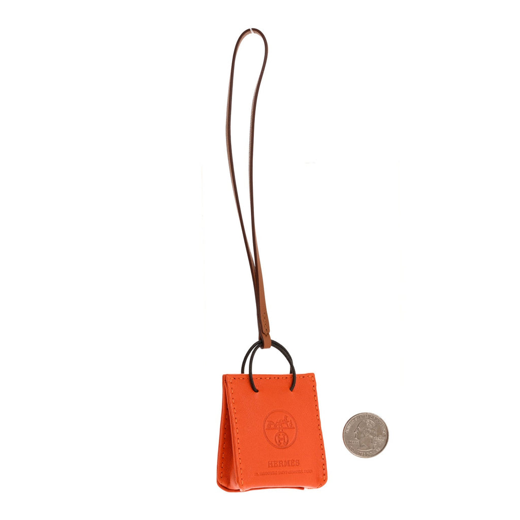 Milo Lambskin Swift Shopping Bag Charm Feu Gold