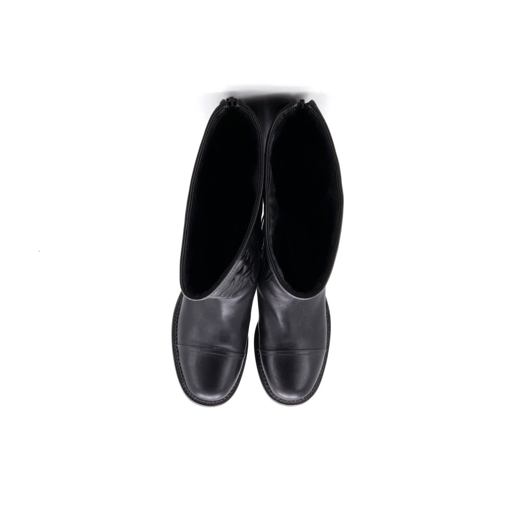 Women's CC Cap Toe Boots Quilted Leather
