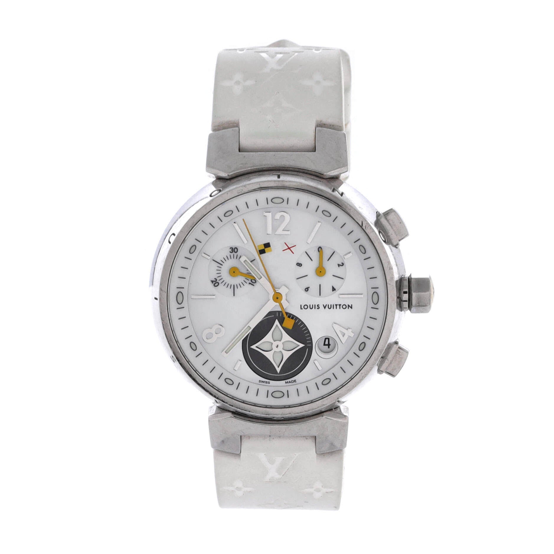 Tambour Lovely Cup Chronograph Quartz Watch Stainless Steel and Rubber 34