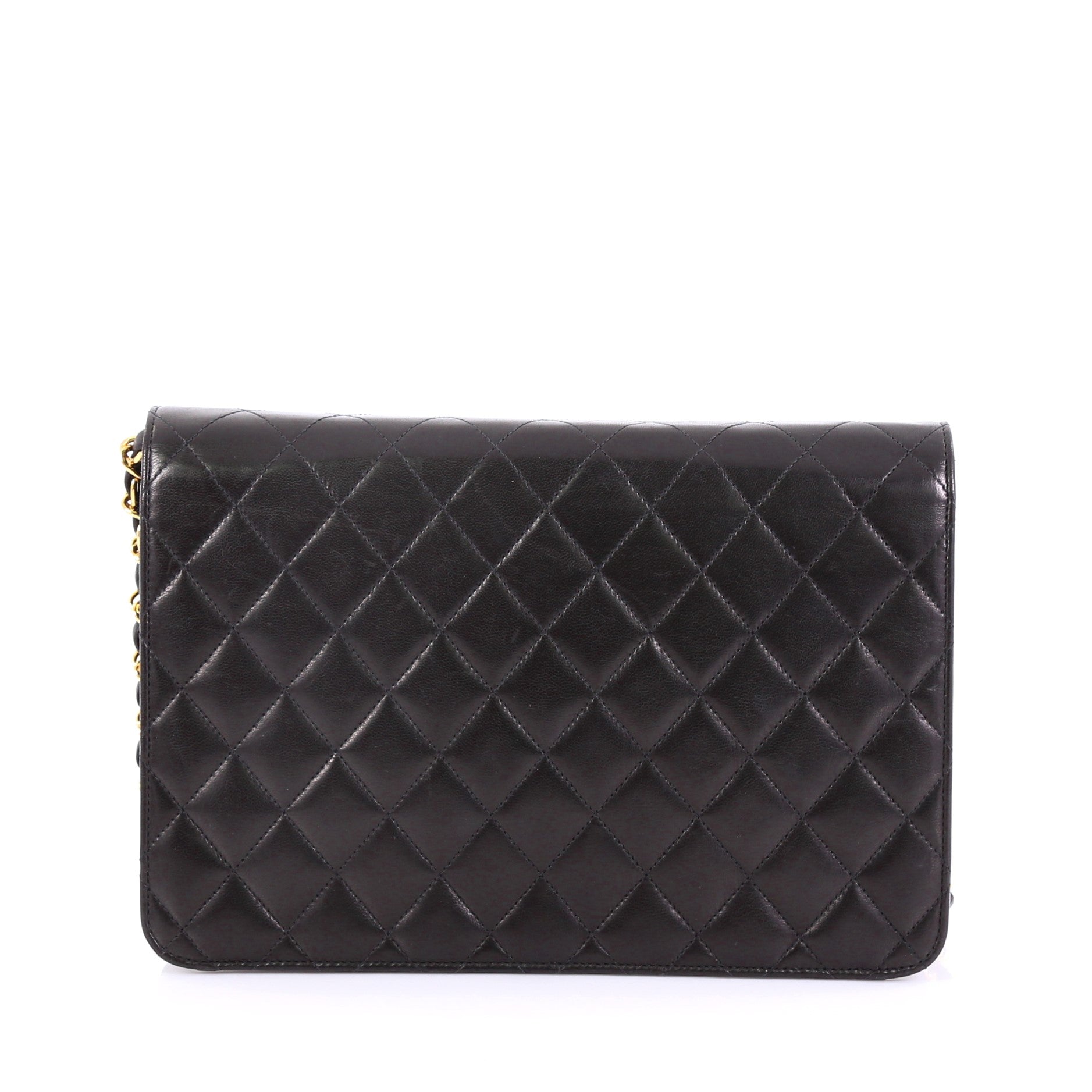 Vintage Clutch with Chain Quilted Leather Medium