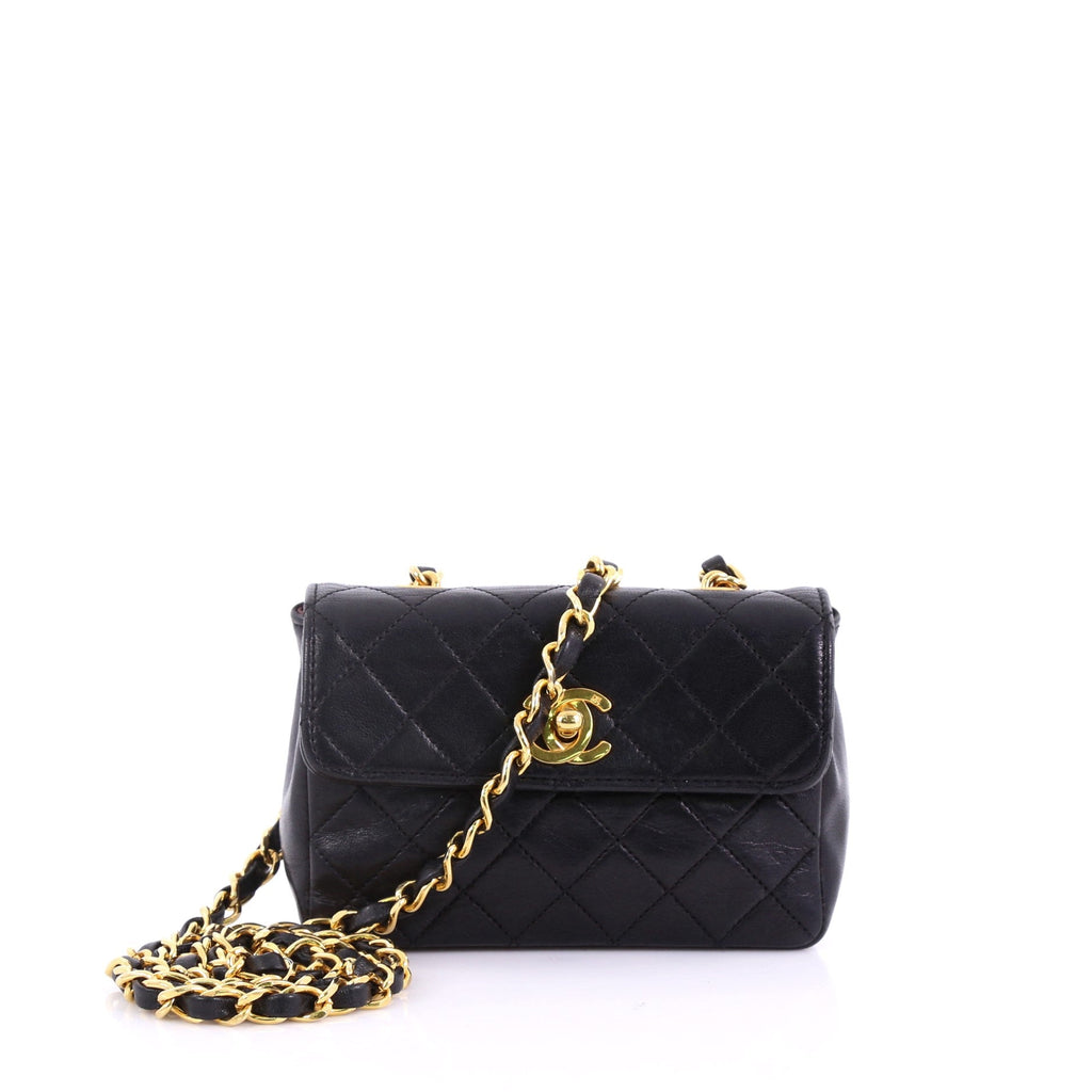 Vintage CC Chain Flap Bag Quilted Leather Extra Mini