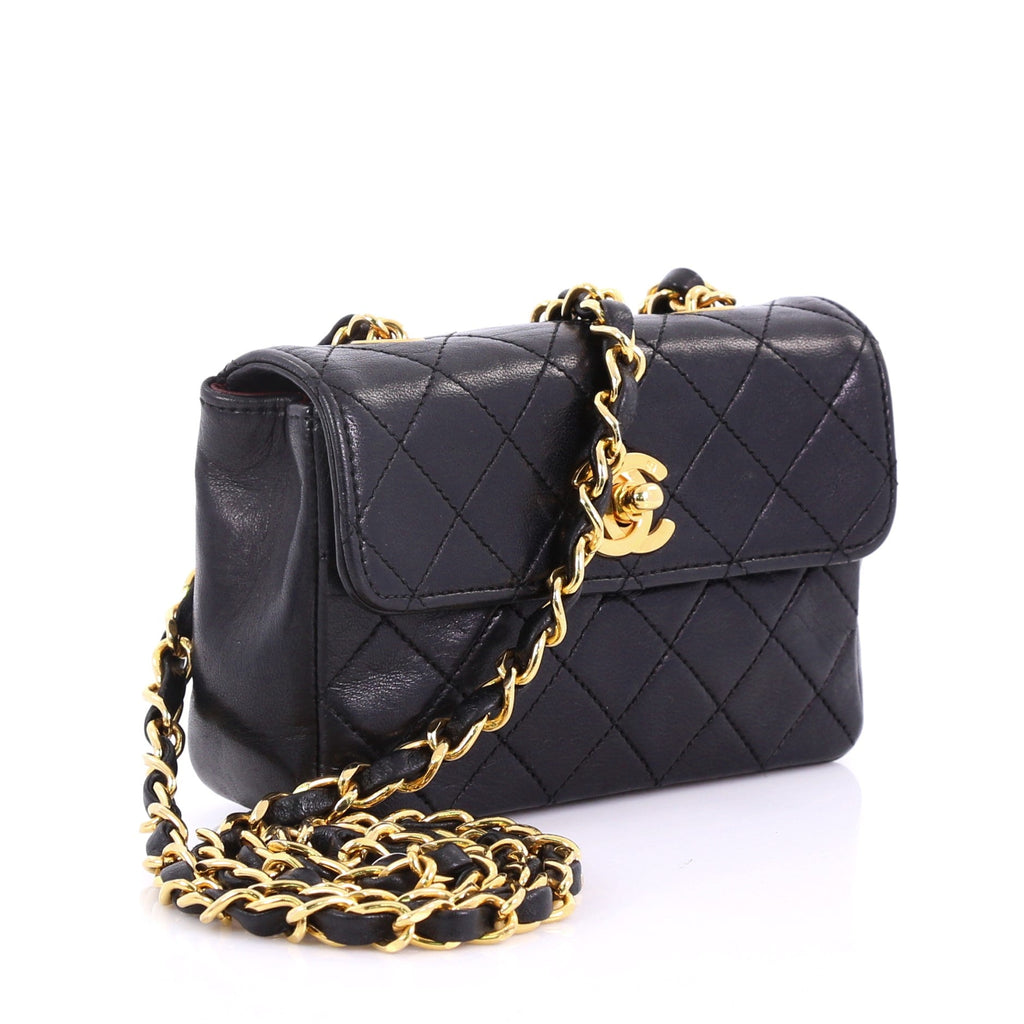 Vintage CC Chain Flap Bag Quilted Leather Extra Mini