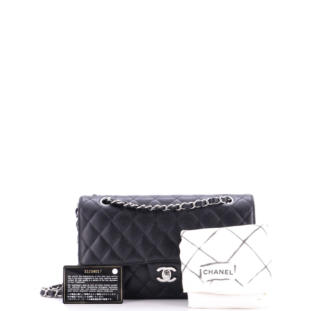 Classic Double Flap Bag Quilted Caviar Medium
