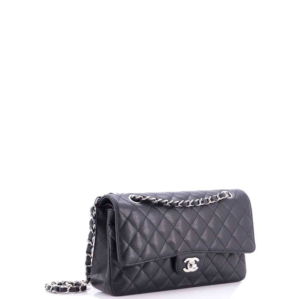 Classic Double Flap Bag Quilted Caviar Medium