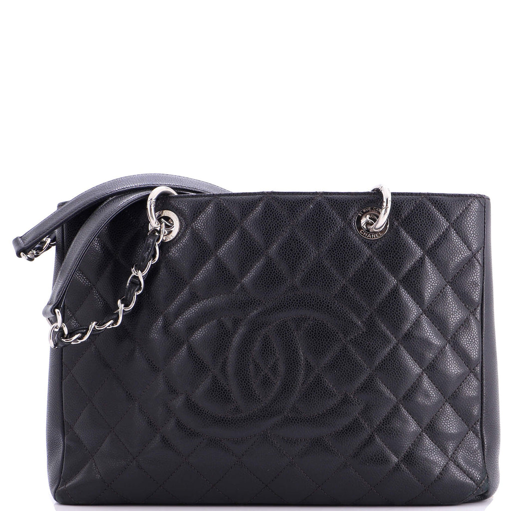 Grand Shopping Tote Quilted Caviar XL