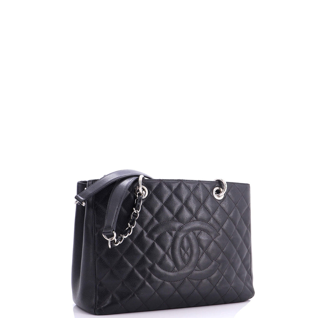 Grand Shopping Tote Quilted Caviar XL