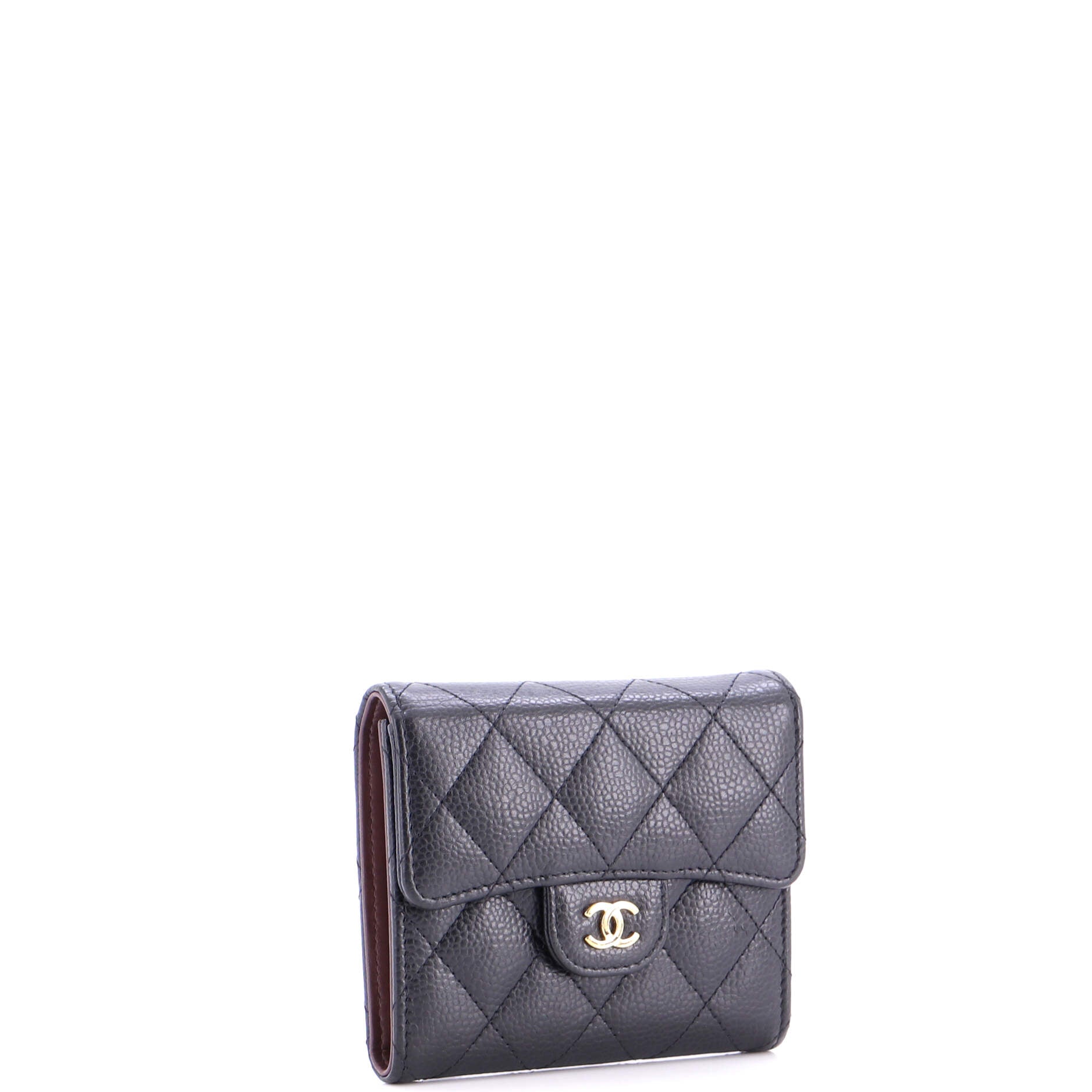 CC Compact Classic Flap Wallet Quilted Caviar
