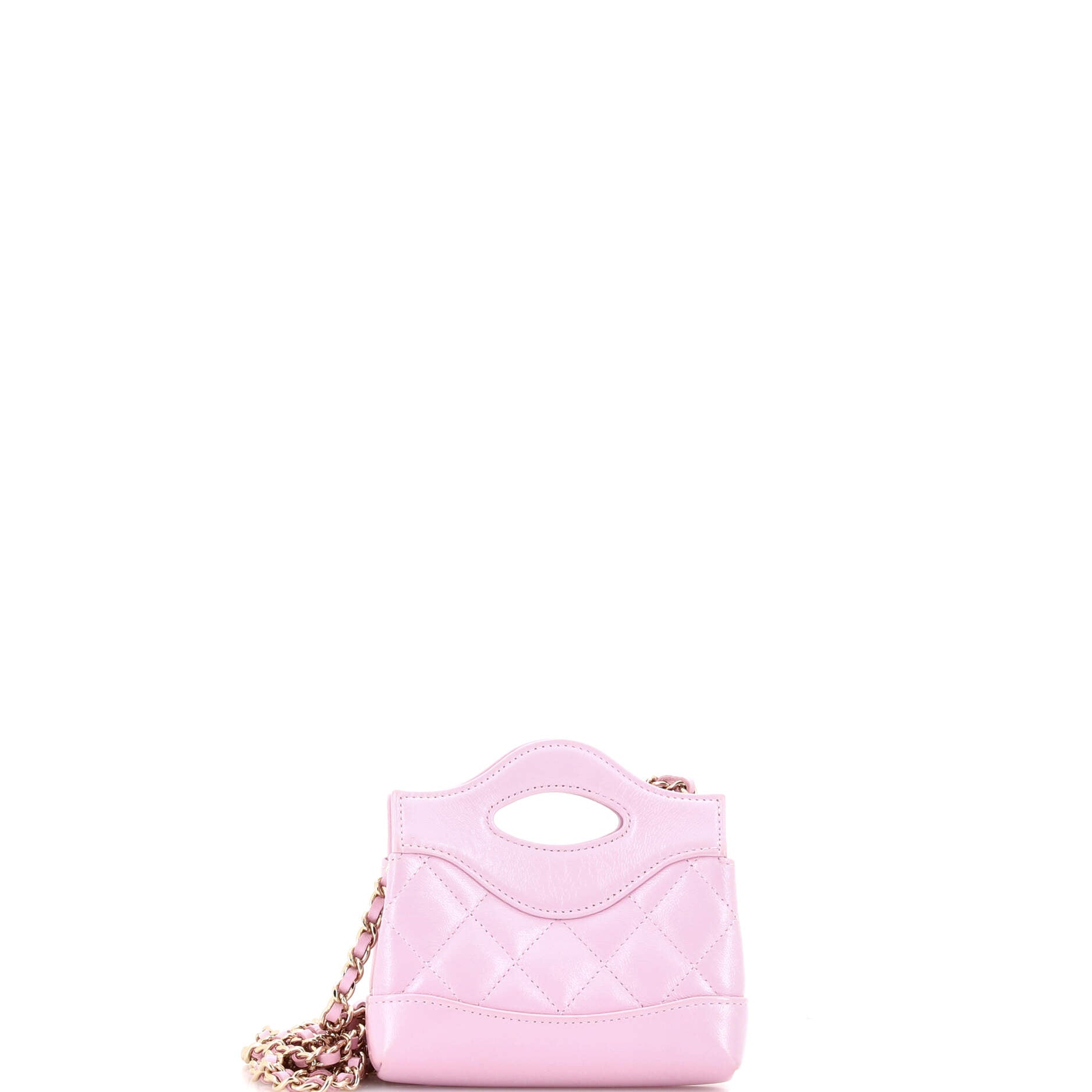 31 Shopping Bag Clutch with Chain Quilted Calfskin Nano