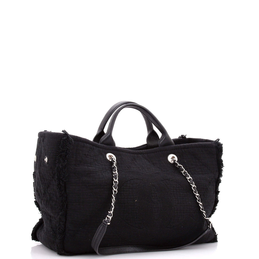 Double Face Deauville Tote Fringe Quilted Canvas Medium