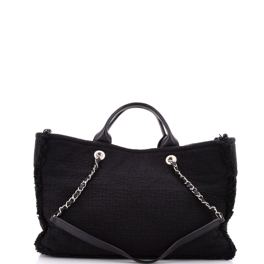 Double Face Deauville Tote Fringe Quilted Canvas Medium