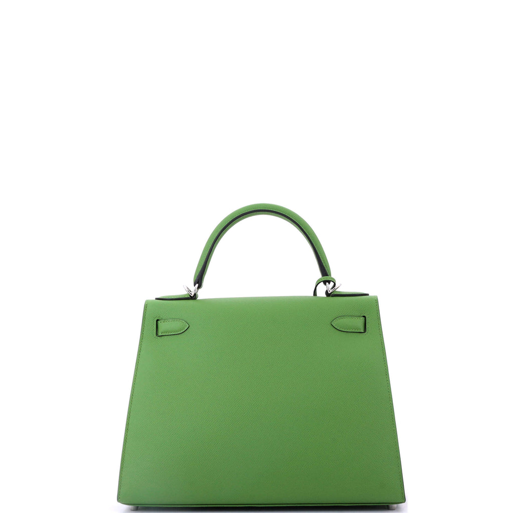 Kelly Handbag Vert Yucca Epsom with Palladium Hardware 28