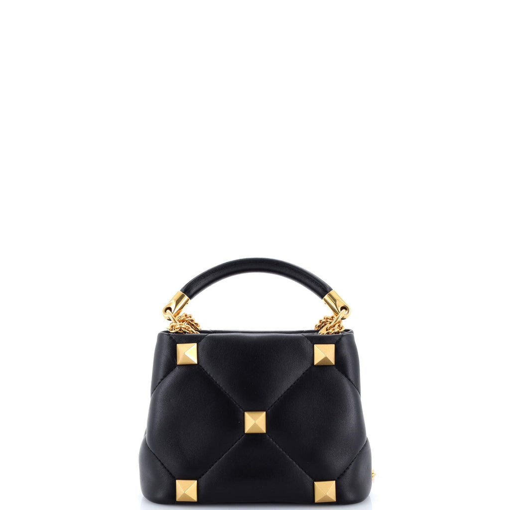 Roman Stud Top Handle Bag Quilted Leather Mini