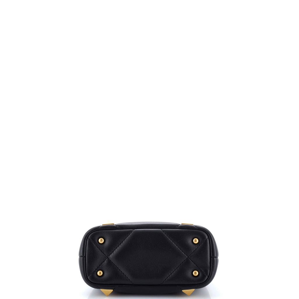 Roman Stud Top Handle Bag Quilted Leather Mini