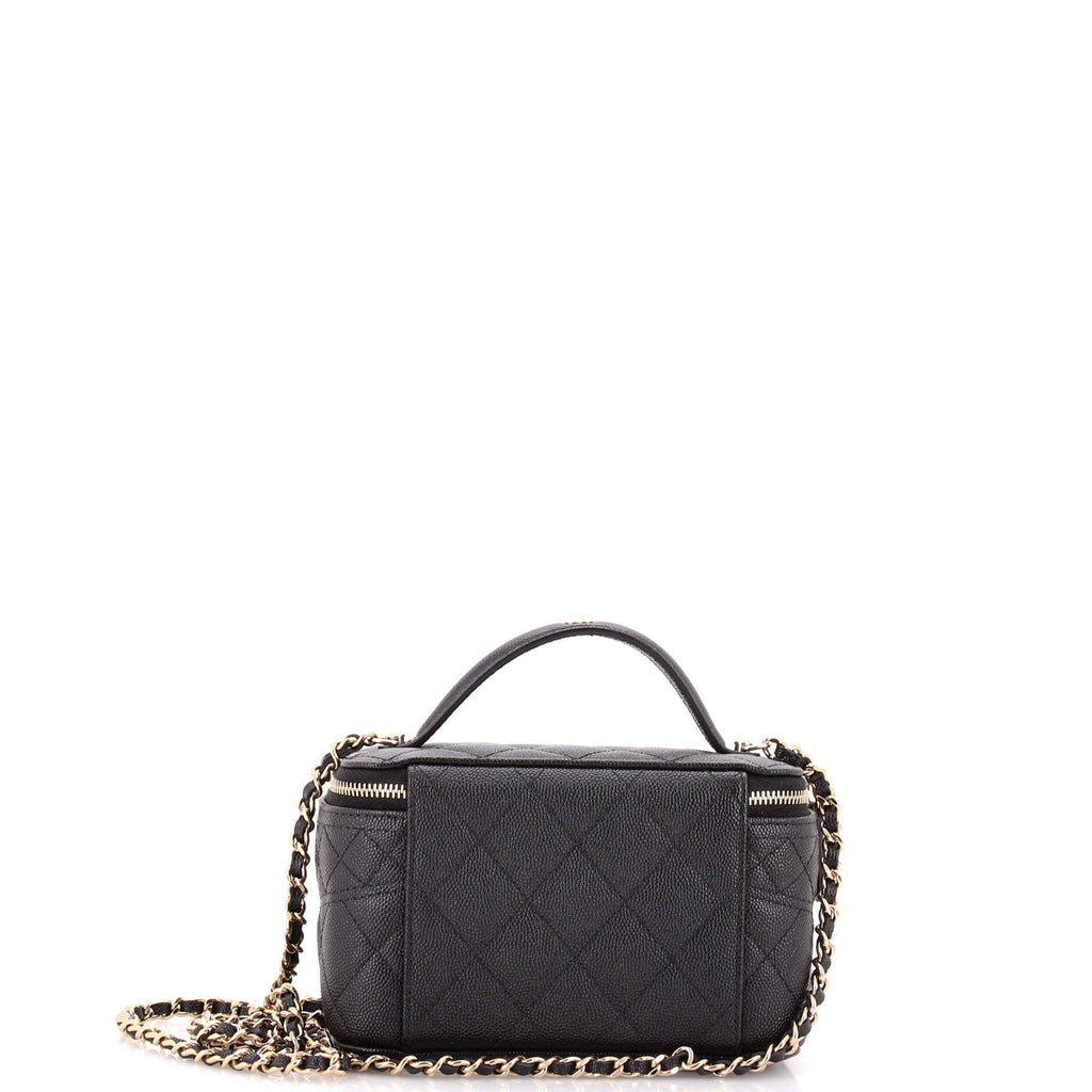 Long Vanity with Chain Quilted Caviar Mini
