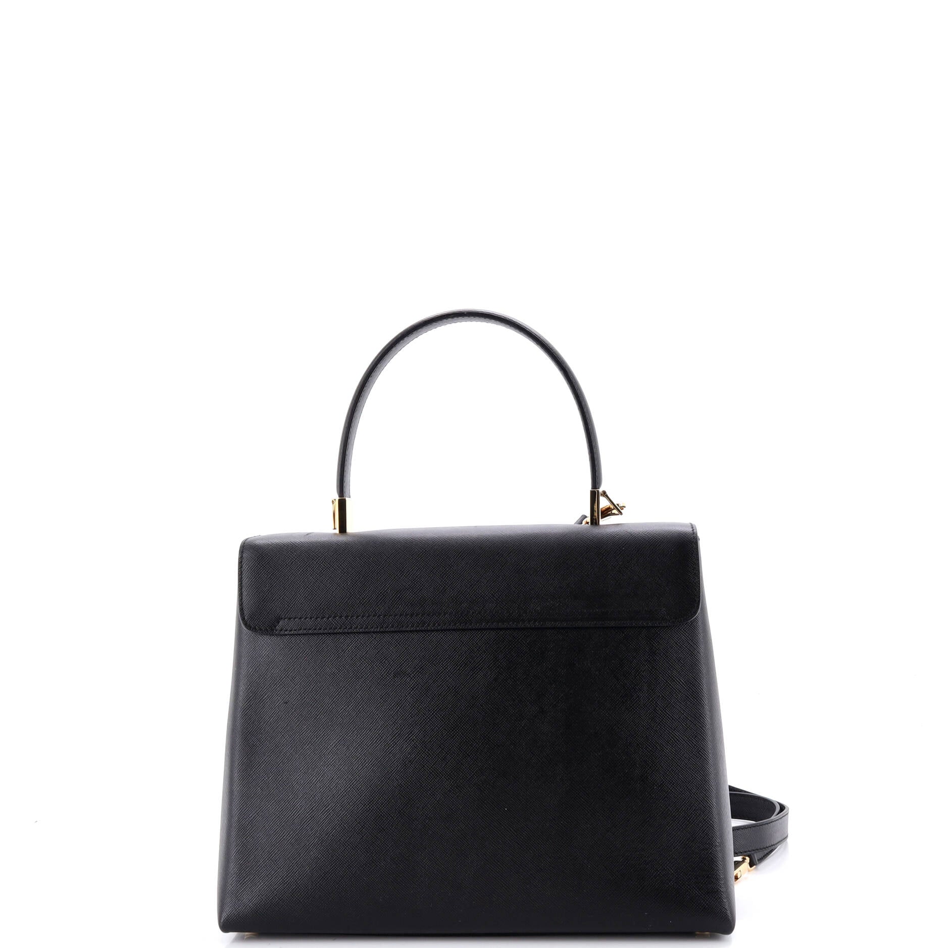 Gancini Convertible Top Handle Bag Saffiano Leather Medium